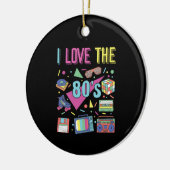 Ik hou van de 80s-kleden voor vrouwen en Mannen Keramisch Ornament (Links)