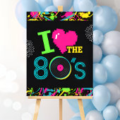 Ik hou van de 80s Neon Party Sign Poster