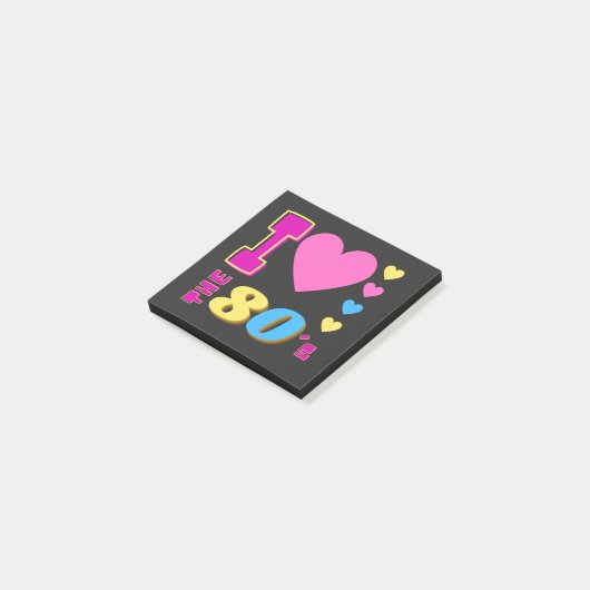 Ik hou van de 80's post-it® notes (Schuin)