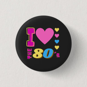 Ik hou van de 80's ronde button 3,2 cm