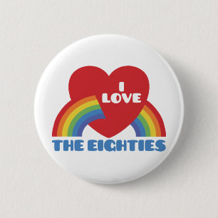Ik hou van de 80's ronde button 5,7 cm