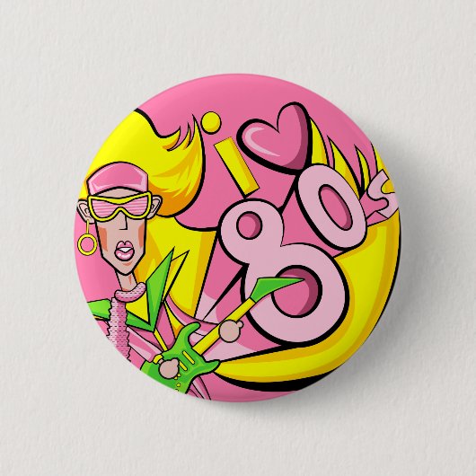 Ik hou van de 80's ronde button 5,7 cm (Voorkant)