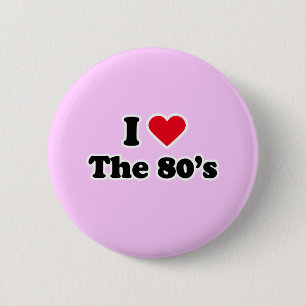 Ik hou van de 80's ronde button 5,7 cm