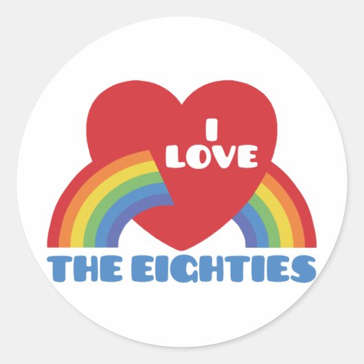 Ik hou van de 80's ronde sticker (Voorkant)