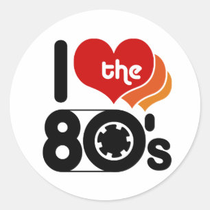 Ik hou van de 80's ronde sticker