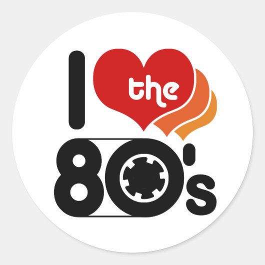 Ik hou van de 80's ronde sticker (Voorkant)