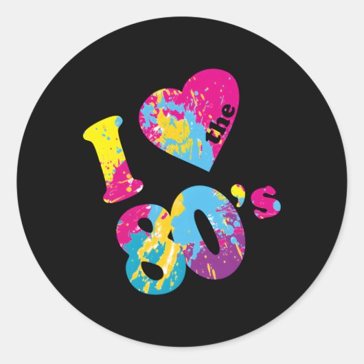 Ik hou van de 80's ronde sticker (Voorkant)
