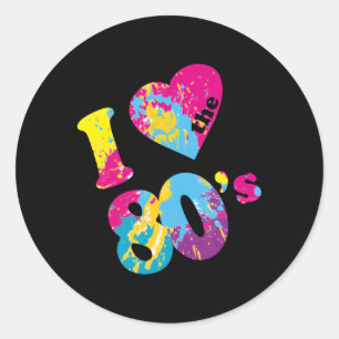 Ik hou van de 80's ronde sticker