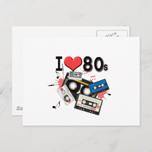 Ik hou van de 80s veelvoudige geselecteerde produc briefkaart (Voorkant / Achterkant)