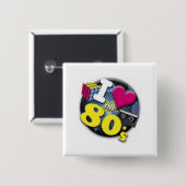 Ik hou van de 80's vierkante button 5,1 cm (Voorkant /achterkant)