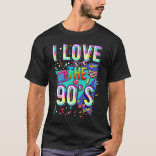 Ik hou van de 90s Disco 1990 kleurrijk T-shirt
