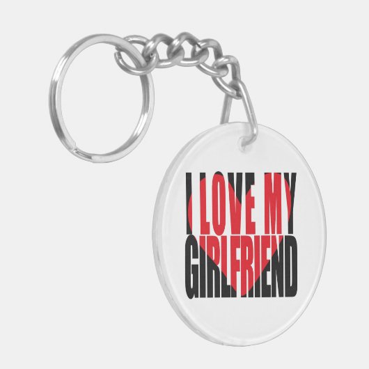 Ik hou van de aangepaste foto van mijn Vriendin Sleutelhanger (Voorkant Links)
