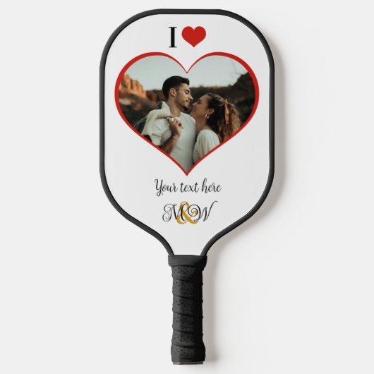 Ik hou van de aangepaste tekst pickleball paddle (Voorkant)