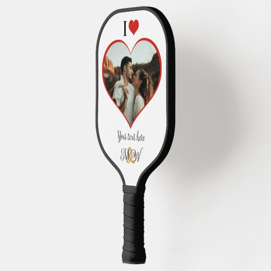 Ik hou van de aangepaste tekst pickleball paddle (Links)