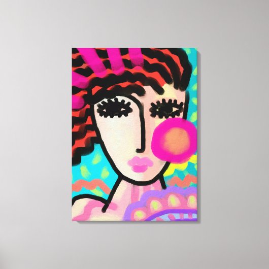 Ik hou van de Abstracte Digitale Verf van de zomer Canvas Afdruk (Voorkant)