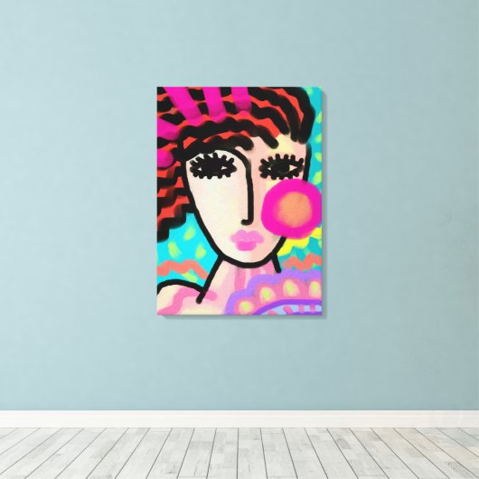 Ik hou van de Abstracte Digitale Verf van de zomer Canvas Afdruk (Insitu (Houten vloer))