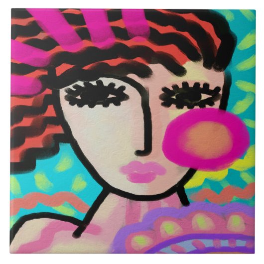 Ik hou van de Abstracte Digitale Verf van de zomer Tegeltje (Voorkant)