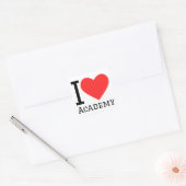 Ik hou van de academie vierkante sticker (Envelop)