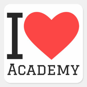 Ik hou van de academie vierkante sticker