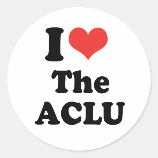 IK HOU VAN DE ACLU - .png Ronde Sticker (Voorkant)