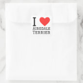 Ik hou van de Airedale Terrier Vierkante Sticker (Tas)