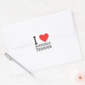 Ik hou van de Airedale Terrier Vierkante Sticker (Envelop)