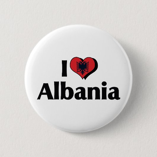 Ik hou van de Albanese vlag Ronde Button 5,7 Cm (Voorkant)