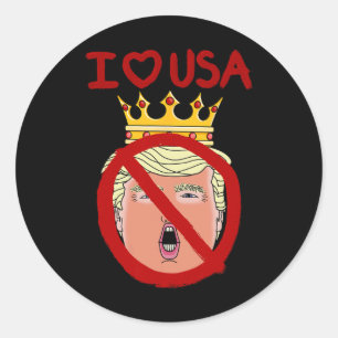 Ik hou van de Amerikaanse anti-Trump 2024 Ronde Sticker