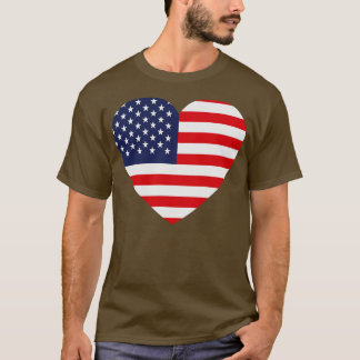 Ik hou van de Amerikaanse hartvormige Amerikaanse  T-shirt