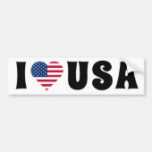 Ik hou van de Amerikaanse vlag Retro Bumpersticker (Voorkant)
