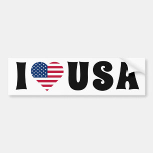 Ik hou van de Amerikaanse vlag Retro Bumpersticker