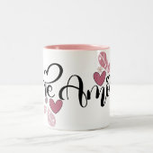 Ik hou van de amo Valentine day vibes Tweekleurige Koffiemok (Center)