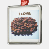 Ik hou van de Aroma van Koffee Metalen Ornament (Links)
