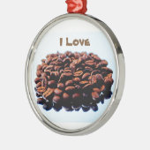Ik hou van de Aroma van Koffee Metalen Ornament (Links)