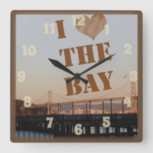 Ik hou van de baai! vierkante klok