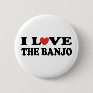 Ik hou van de Banjo Ronde Button 5,7 Cm