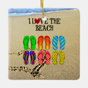 Ik hou van de Beach Keramisch Ornament
