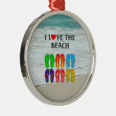 Ik hou van de Beach Metal Ornament (Rechts)