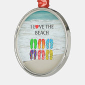 Ik hou van de Beach Metal Ornament (Links)