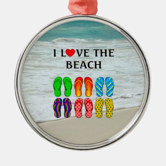 Ik hou van de Beach Metal Ornament (Voorkant)