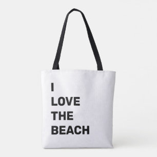 Ik hou van de Beach Summer Quote Typografie Canvas Tote Bag