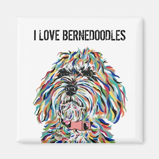Ik hou van de Bernedoodles magneet (Voorkant)
