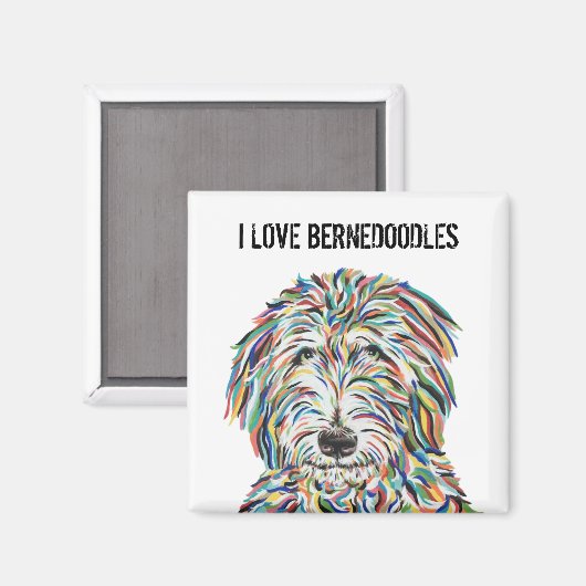 Ik hou van de Bernedoodles magneet (Voorkant / Achterkant)