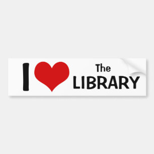 Ik hou van de bibliotheek bumpersticker