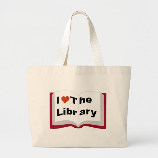 Ik hou van de bibliotheek grote tote bag (Voorkant)