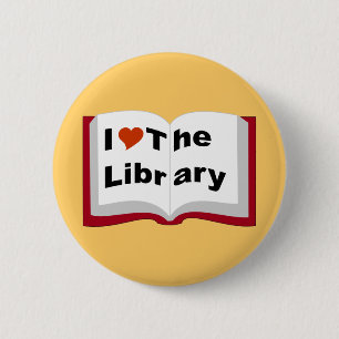 Ik hou van de bibliotheek ronde button 5,7 cm