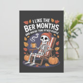 Ik hou van de biermaanden Funny Spooky Skeleton Xm Save The Date (Staand voorkant)