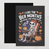 Ik hou van de biermaanden Funny Spooky Skeleton Xm Save The Date (Voorkant / Achterkant)