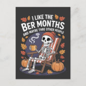 Ik hou van de biermaanden Funny Spooky Skeleton Xm Uitnodiging Briefkaart (Voorkant)