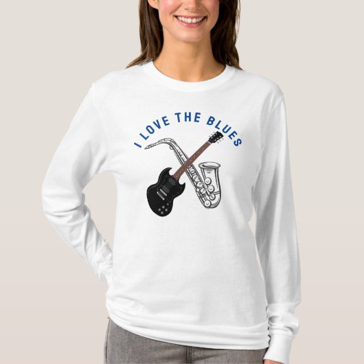 Ik hou van de blauwe T-shirt (Voorkant)